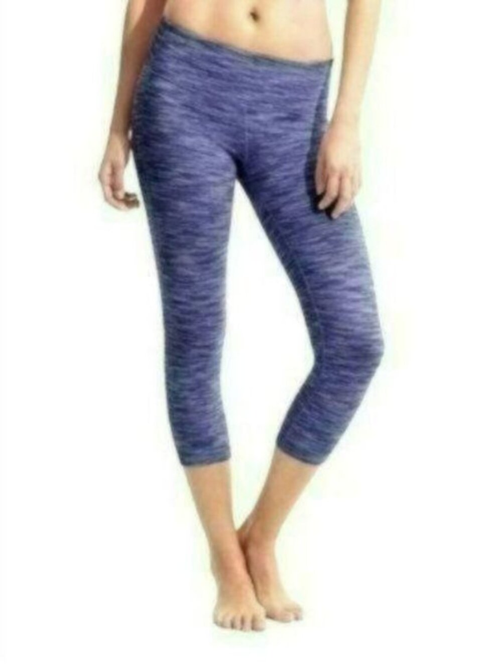 Athleta Energy Chaturanga Women's Medium Purple Space Dye Mid Rise Crop Leggings